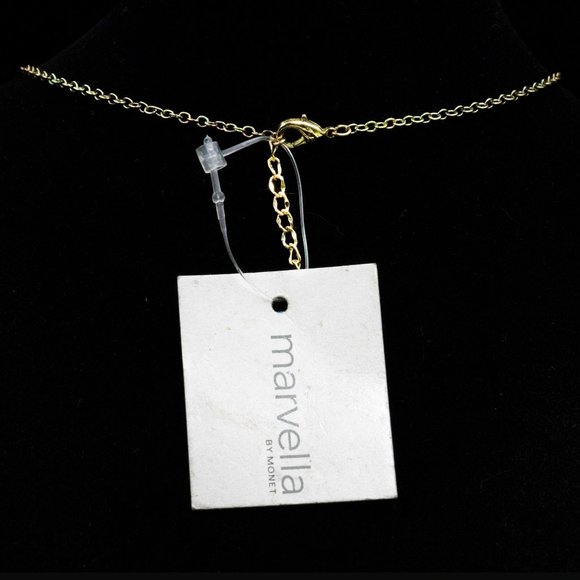 REDESIGNED MARVELLA by MONET DEEP GARNET RED RHINESTONE FLOWER NECKLACE -JNFPCR1 - Picture 3 of 6